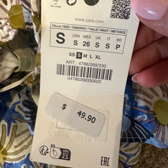 Zara Floral Halter Dress Small NWT - Picture 6 of 6